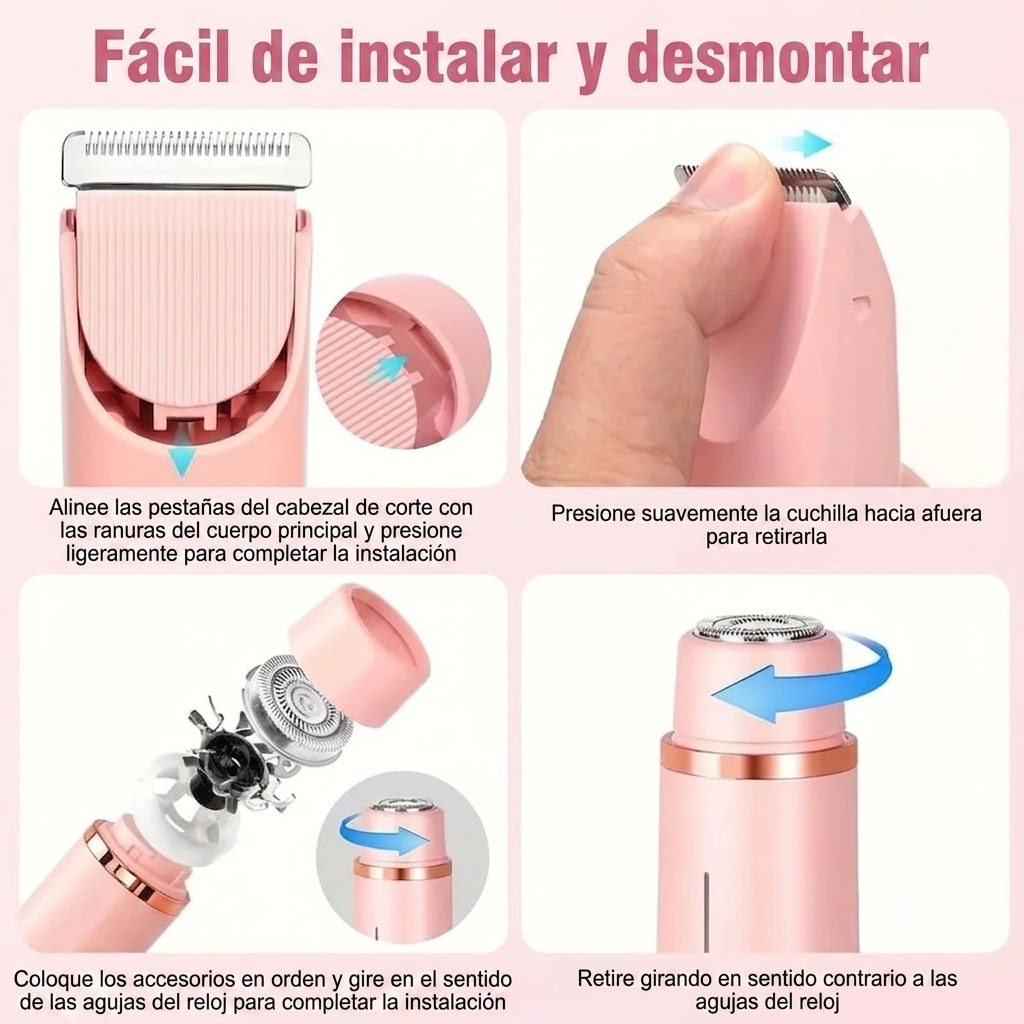 Afeitadora Electrica Recargable para Cuidado Intimo